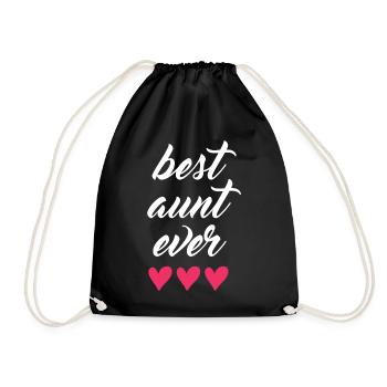 Best Aunt Ever - Drawstring Bag - black - Front