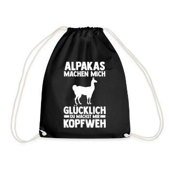 Alpaka - Turnbeutel - Schwarz - Vorne