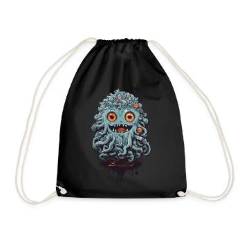 Cute tentacle monster on Halloween - Drawstring Bag - black - Front