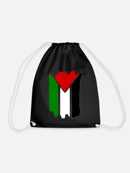free palestine - Drawstring Bag - black