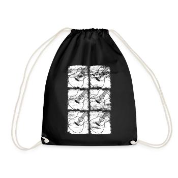 Guitar Drawing - Drawstring Bag - black - Front