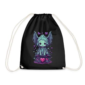 Gothic Ghoul Kawaii Love Monster Pastel Design - Turnbeutel - Schwarz - Vorne