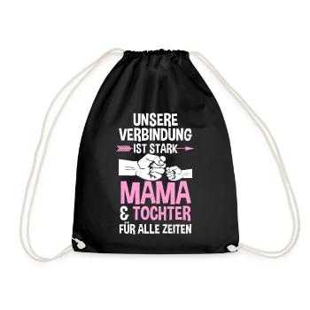 Mutter Muttertag Mama und Tochter - Turnbeutel - Schwarz - Vorne