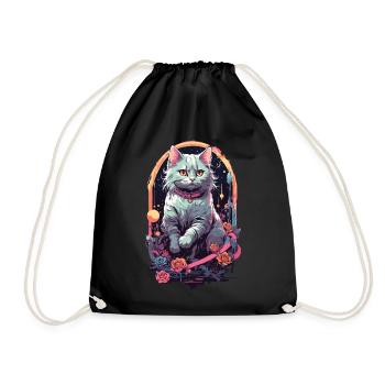 Design de chat Pastel gothique pour E-Girls - Sac de sport léger - noir - Devant