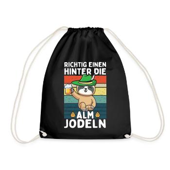 Faultier Einen Hinter Die Alm Jodeln - Turnbeutel - Schwarz - Vorne