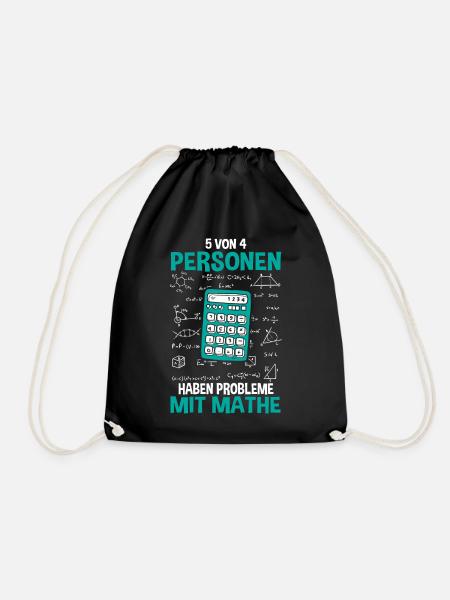 Mathe Mathematik Lehrer Rechner - Turnbeutel - Schwarz