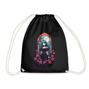 Goth E-Girl Dark Anime Roses Esthétique - Sac de sport léger - noir - Devant