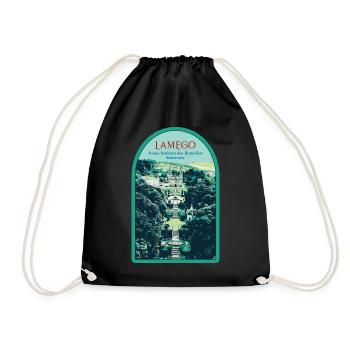 Lamego, Sanctuary of Our Lady of Remedies - Drawstring Bag - black - Front