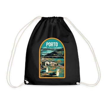 Porto, Douro & Pont D. Luis: Illustration - Sac de sport léger - noir - Devant