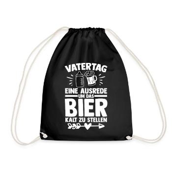 Papa Bier Vater Vatertag - Turnbeutel - Schwarz - Vorne