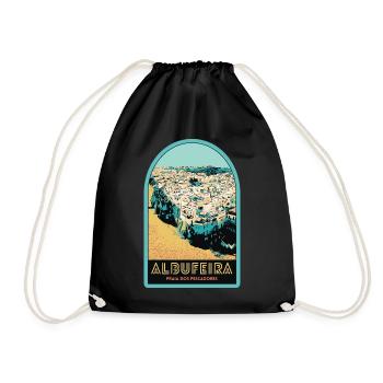 Illustration Albufeira aerial view - Drawstring Bag - black - Front