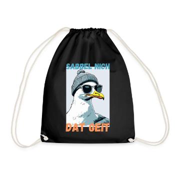 Ne bave pas là-dessus Hamburg Dialect Seagull Funny - Sac de sport léger - noir - Devant
