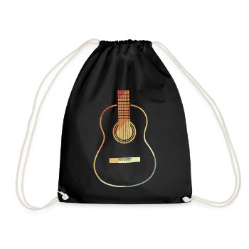 Guitar VIntage Look - Drawstring Bag - black - Front