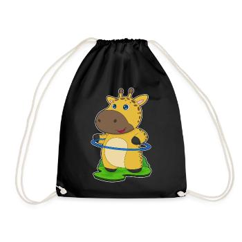 Giraffe Fitness Hoop Workout Gymnastics - Drawstring Bag - black - Front