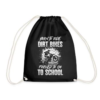 Dirt Bike Rider Motocross Dirt Biking - Drawstring Bag - black - Front