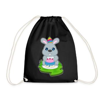 Gâteau d’anniversaire lapin - Sac de sport léger - noir - Devant