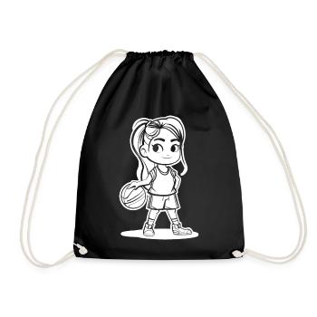 Basketballerin - Turnbeutel - Schwarz - Vorne