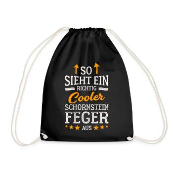 So sieht ein richtig cooler Schornsteinfeger aus - Turnbeutel - Schwarz - Vorne