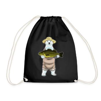 Pêche à la ligne de l’ours polaire - Sac de sport léger - noir - Devant