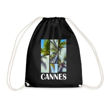 Cannes France Été Palmiers Plage Mer - Sac de sport léger - noir - Devant