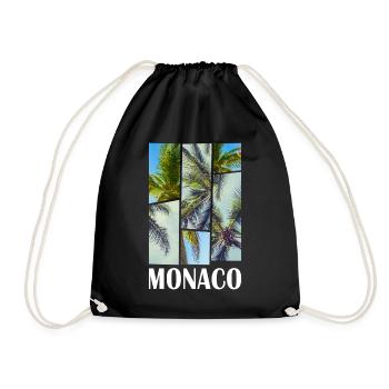 Monaco France Été Palmiers Plage Mer - Sac de sport léger - noir - Devant