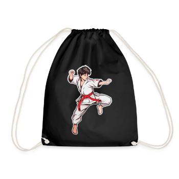 Karate Junge - Turnbeutel - Schwarz - Vorne