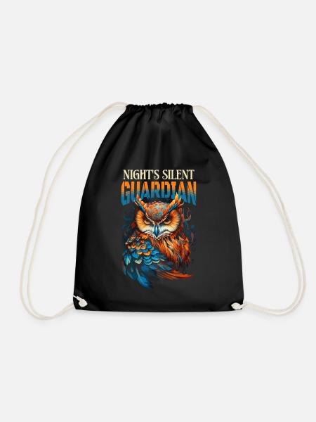 hibou aigle hibou hibou oiseau de nuit oiseau animal nuit lune nature - Sac de sport léger - noir
