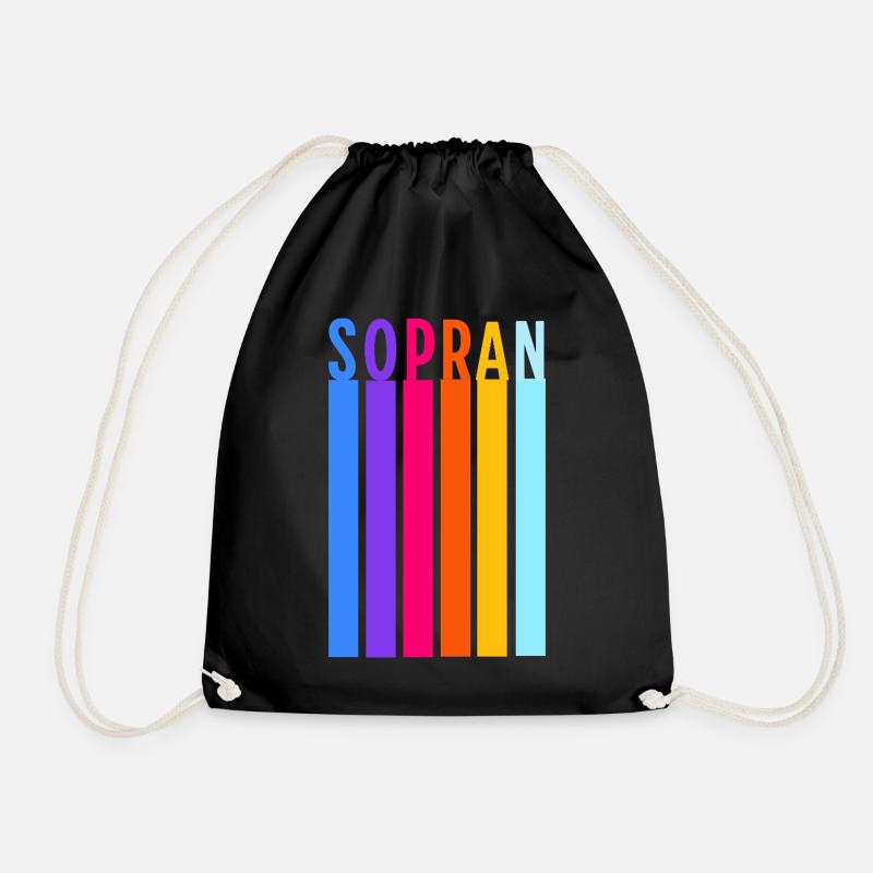 Chor - Sopran Retro Streifen - Turnbeutel - Schwarz