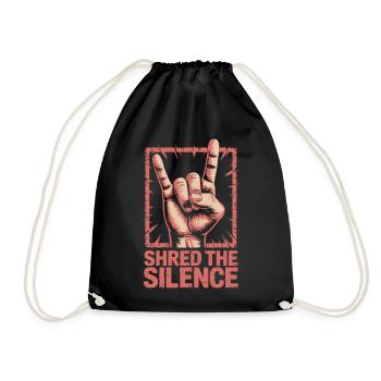 Shred the Silence – Rock Hand Heavy Metal Zeichen - Turnbeutel - Schwarz - Vorne