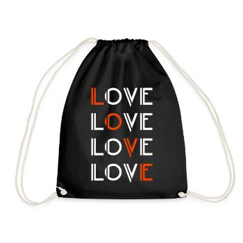 Love / Liebe - Turnbeutel - Schwarz - Vorne