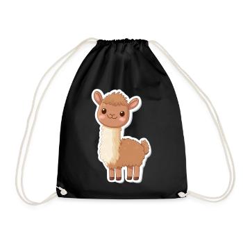 Llama Alpaca Llama Animal Gift - Drawstring Bag - black - Front