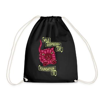 Wild Raspberry Cat - Drawstring Bag - black - Front