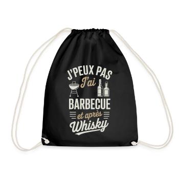 J’peux pas j’ai barbecue et whisky Cadeau humour - Sac de sport léger - noir - Devant