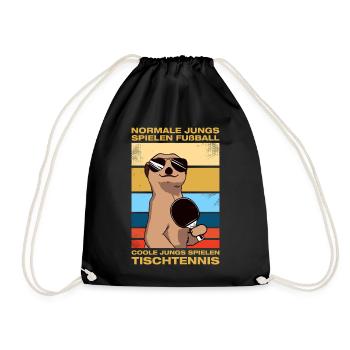 Cool Guys Playing Table Tennis Table Tennis Players - Drawstring Bag - black - Front