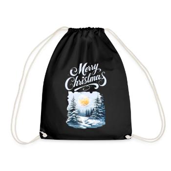 Joyeux Noël Forêt Paysage - Sac de sport léger - noir - Devant