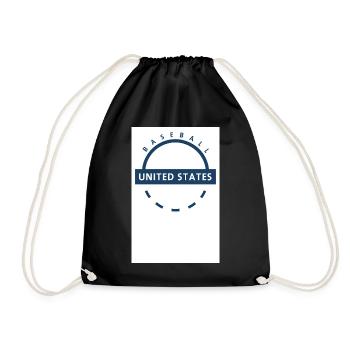 Baseball USA emblem - Drawstring Bag - black - Front