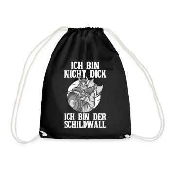 Mittelalter Schildwall Mittelaltermarkt Wikinger - Turnbeutel - Schwarz - Vorne