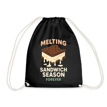 Eis-sandwich-liebhaber Sommerdessert - Turnbeutel - Schwarz - Vorne