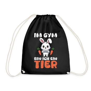 Weight training IN THE GYM I AM AN ANIMAL Fun - Drawstring Bag - black - Front