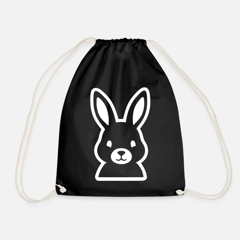 Hase Kopf Outline Comic Sticker Vektor - Turnbeutel - Schwarz