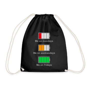 Ma batterie pendant la semaine - Sac de sport léger - noir - Devant