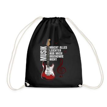 Music makes everything easier - Drawstring Bag - black - Front