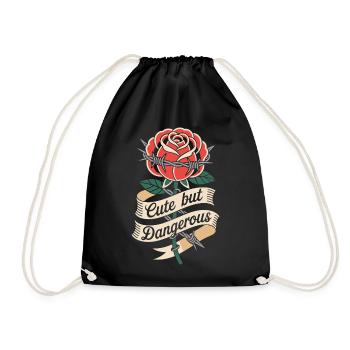 Süß Aber Gefährlich Cute Kawaii Aesthetic Katze - Drawstring Bag - black - Front
