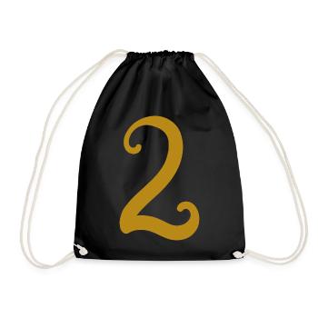 2 - Drawstring Bag - black - Front