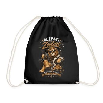 King of the Leo Zodiac Luxury - Drawstring Bag - black - Front