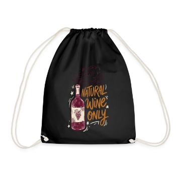Natural Wine Only - Drawstring Bag - black - Front