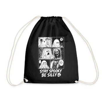 Stay Spooky Be Silly Ghost - Drawstring Bag - black - Front