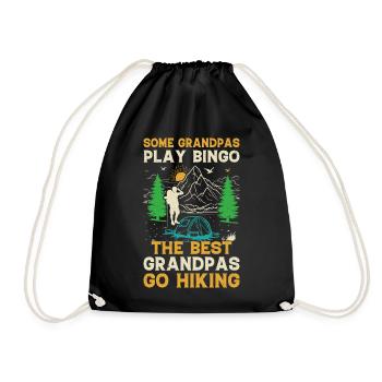 Some grandpas play bingo the best grandpas go Hiki - Drawstring Bag - black - Front