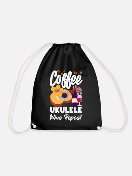 Lustiges Ukulele Designs Und Sprüche - Turnbeutel - Schwarz