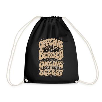 Mountains Star Saying Hiking Aesthetic - Drawstring Bag - black - Front